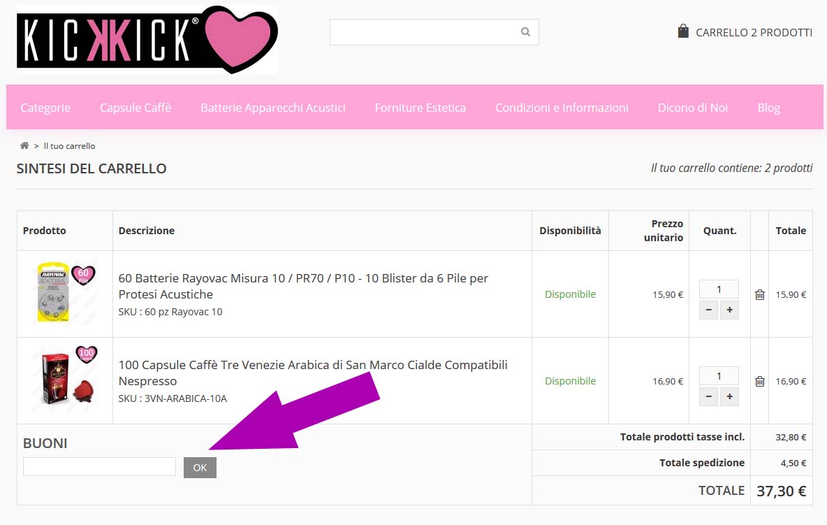 Promozioni e Coupon Kickkick